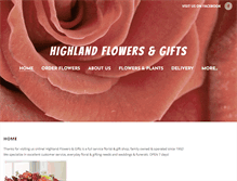 Tablet Screenshot of highlandflowers.com
